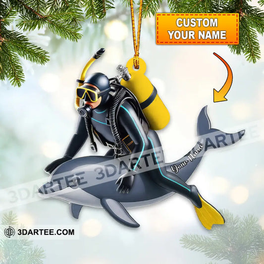 Diving Lover Home Decor Christmas Ornament Personalized Ornament 3.54’’ / 1 Ornament Ornament