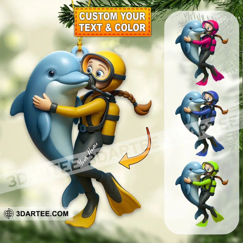 Diving Sea Lover Home Decor Christmas Ornament Personalized Ornament 3.54’’ / 1 Ornament Ornament