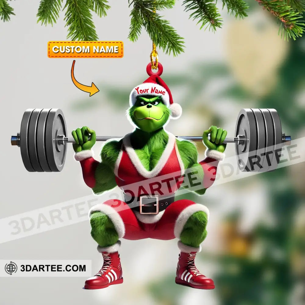 ELF Weightlifting Christmas Ornament Personalized Ornament 3.54’’ / 1 Ornament Ornament