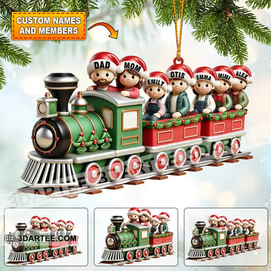 Family Train Home Decor Christmas Ornament Personalized Ornament 3.54’’ / 1 Ornament Ornament