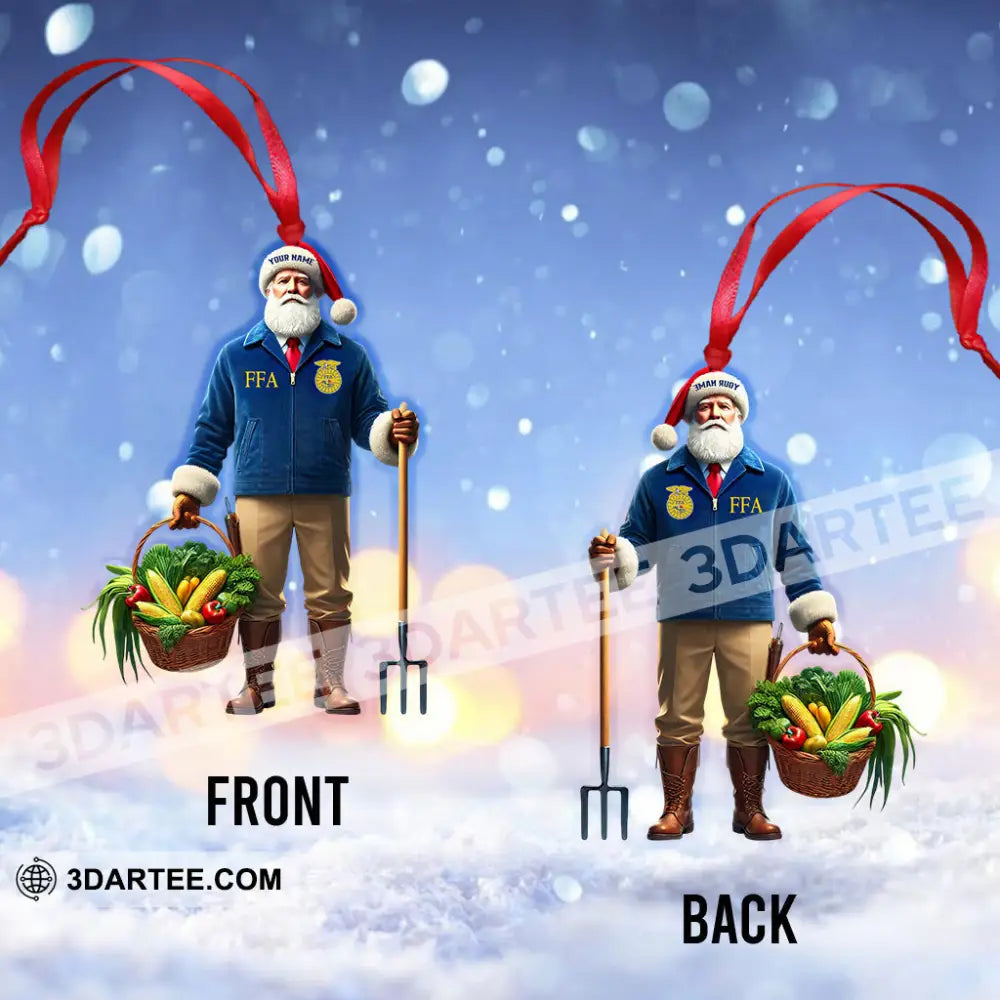 Farmer Santa Home Decor Christmas Ornament Personalized Ornament Ornament