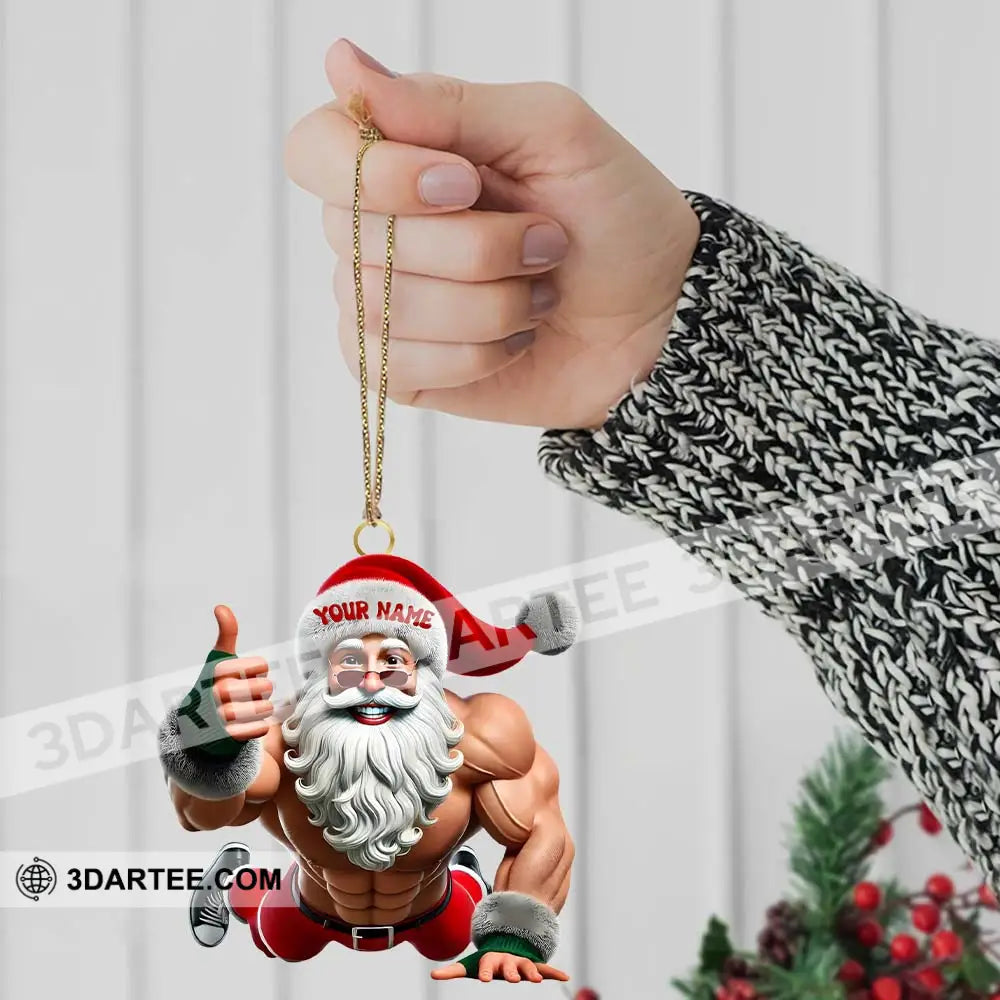 Fitness Santa Home Decor Christmas Ornament Personalized Ornament Ornament