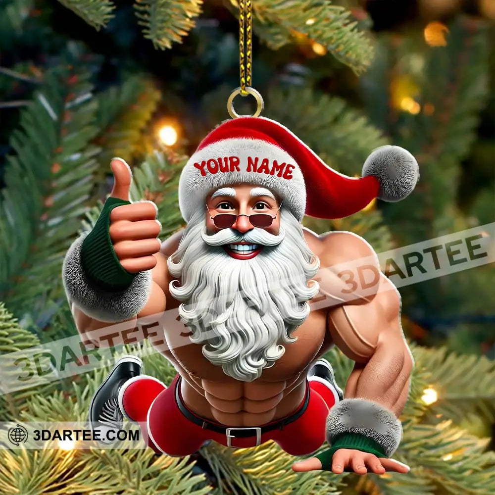 Fitness Santa Home Decor Christmas Ornament Personalized Ornament Ornament