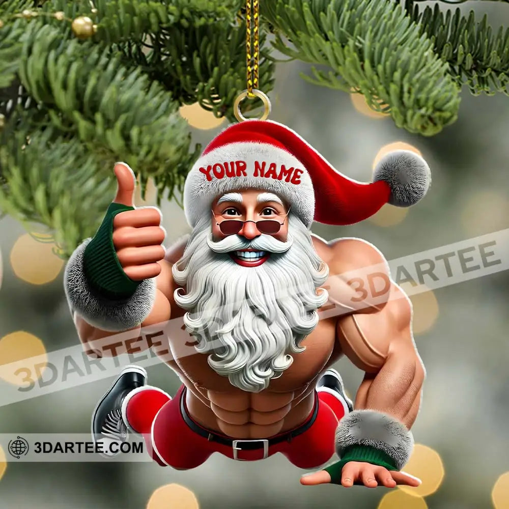 Fitness Santa Home Decor Christmas Ornament Personalized Ornament Ornament
