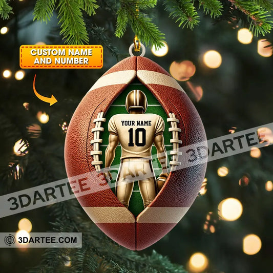 Football Christmas Home Decor Christmas Ornament Personalized Ornament 3.54’’ / 1 Ornament Ornament