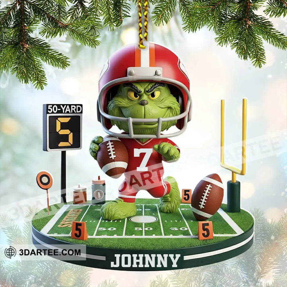 Football Grinch Home Decor Christmas Ornament Personalized Ornament Ornament