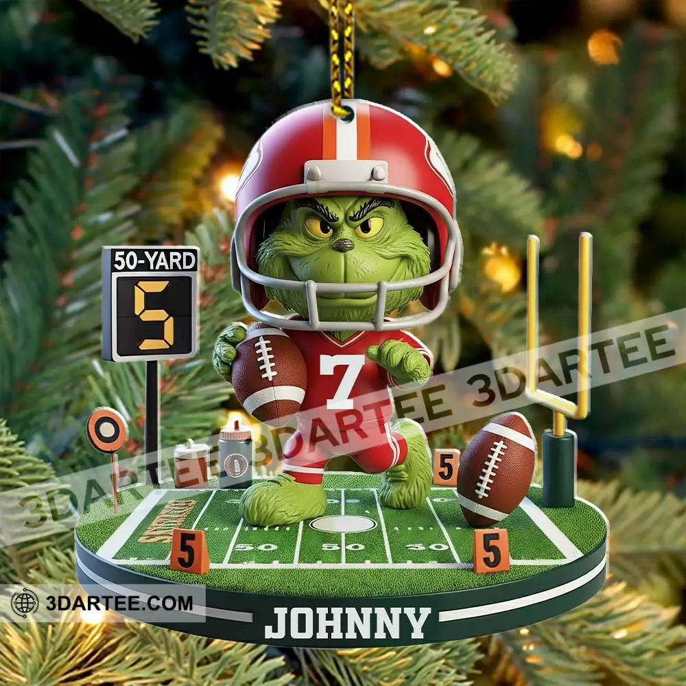 Football Grinch Home Decor Christmas Ornament Personalized Ornament Ornament