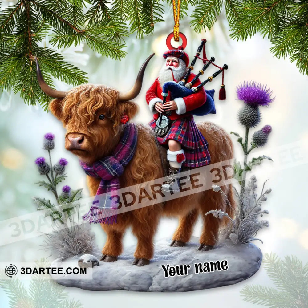 Funny Highland Cow Christmas Ornament Personalized Ornament Ornament