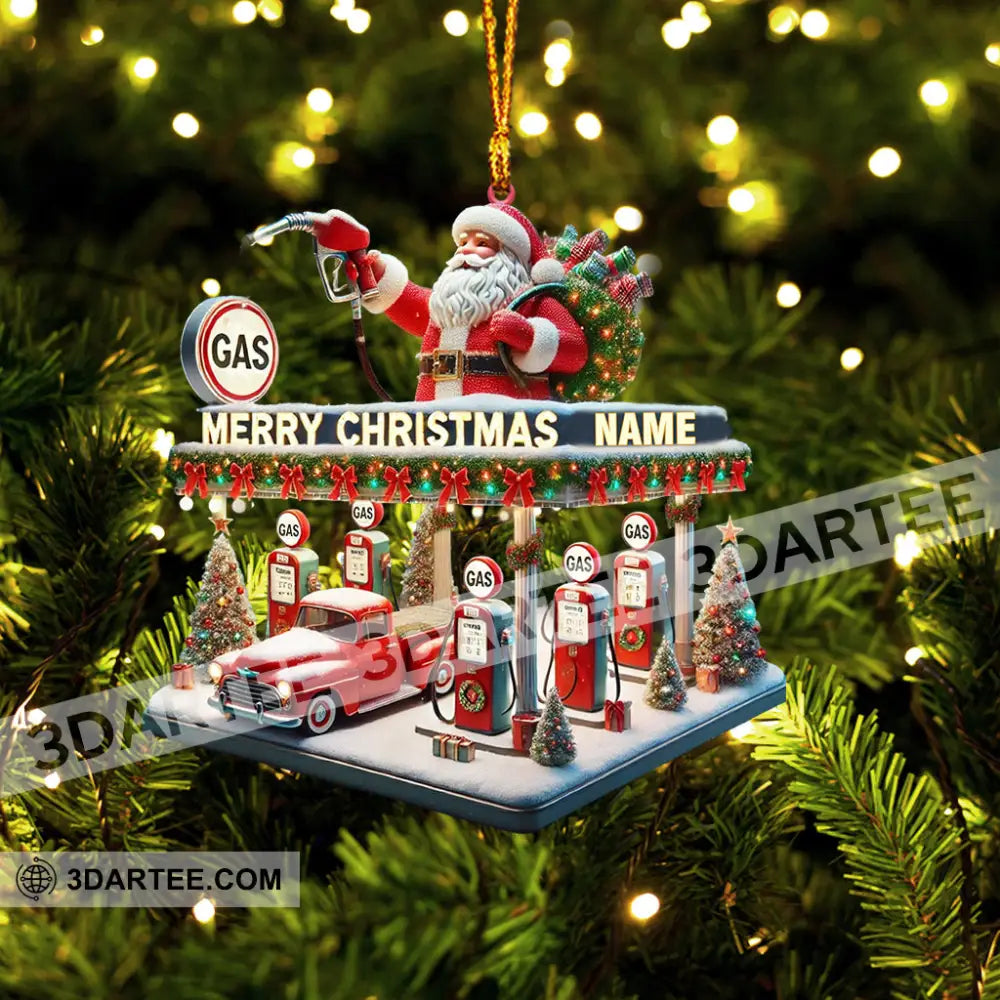 Gas Station Merry Christmas Ornament Personalized Ornament Ornament