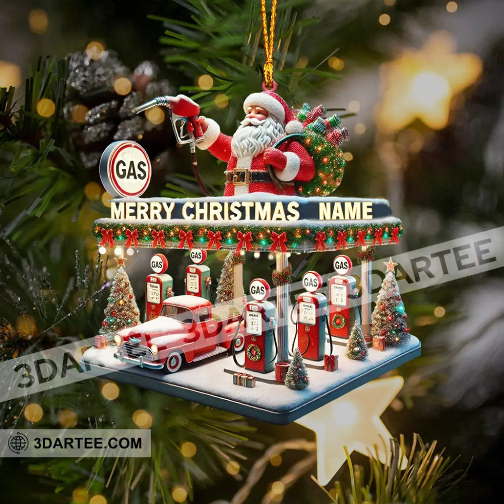Gas Station Merry Christmas Ornament Personalized Ornament Ornament