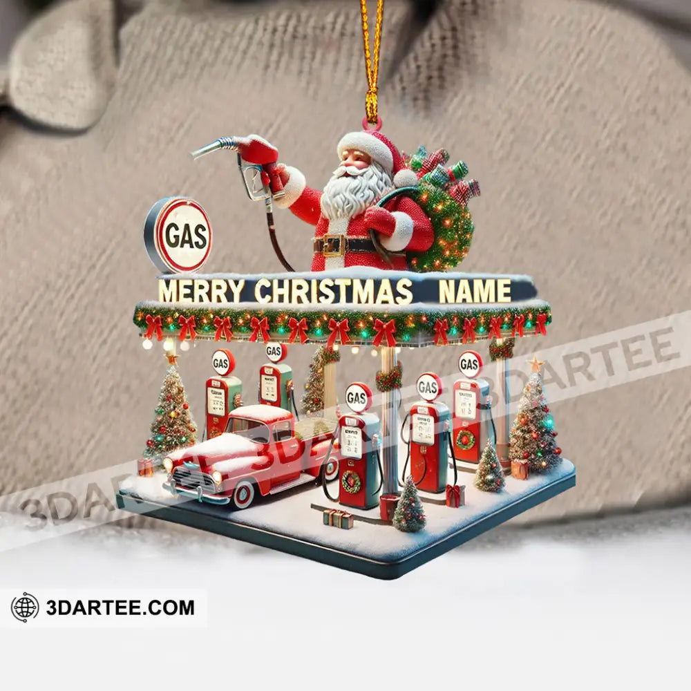 Gas Station Merry Christmas Ornament Personalized Ornament Ornament