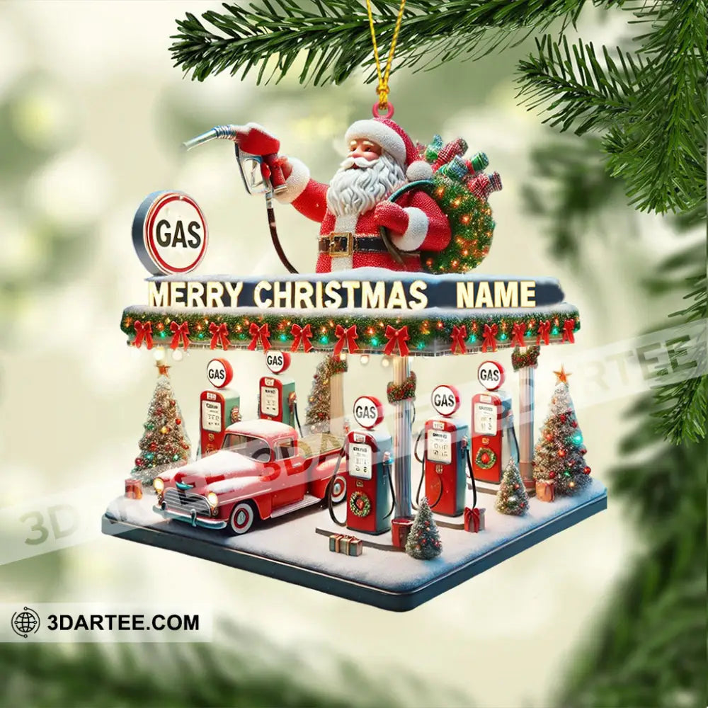 Gas Station Merry Christmas Ornament Personalized Ornament Ornament