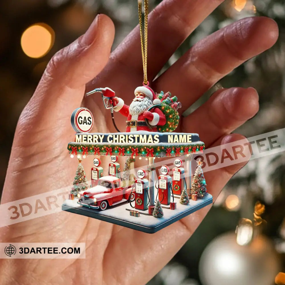 Gas Station Merry Christmas Ornament Personalized Ornament Ornament