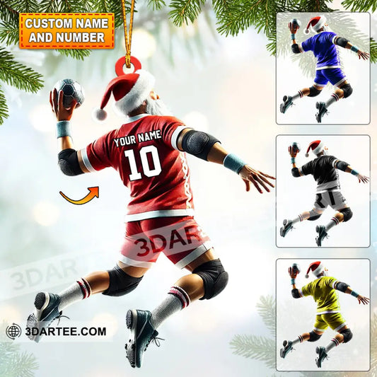 Handball Santa Home Decor Christmas Ornament Personalized Ornament 3.54’’ / 1 Ornament Ornament