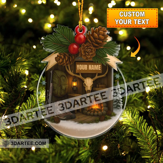 Hiking Santa House Home Decor Christmas Ornament Personalized Ornament 3.54’’ / 1 Ornament Ornament