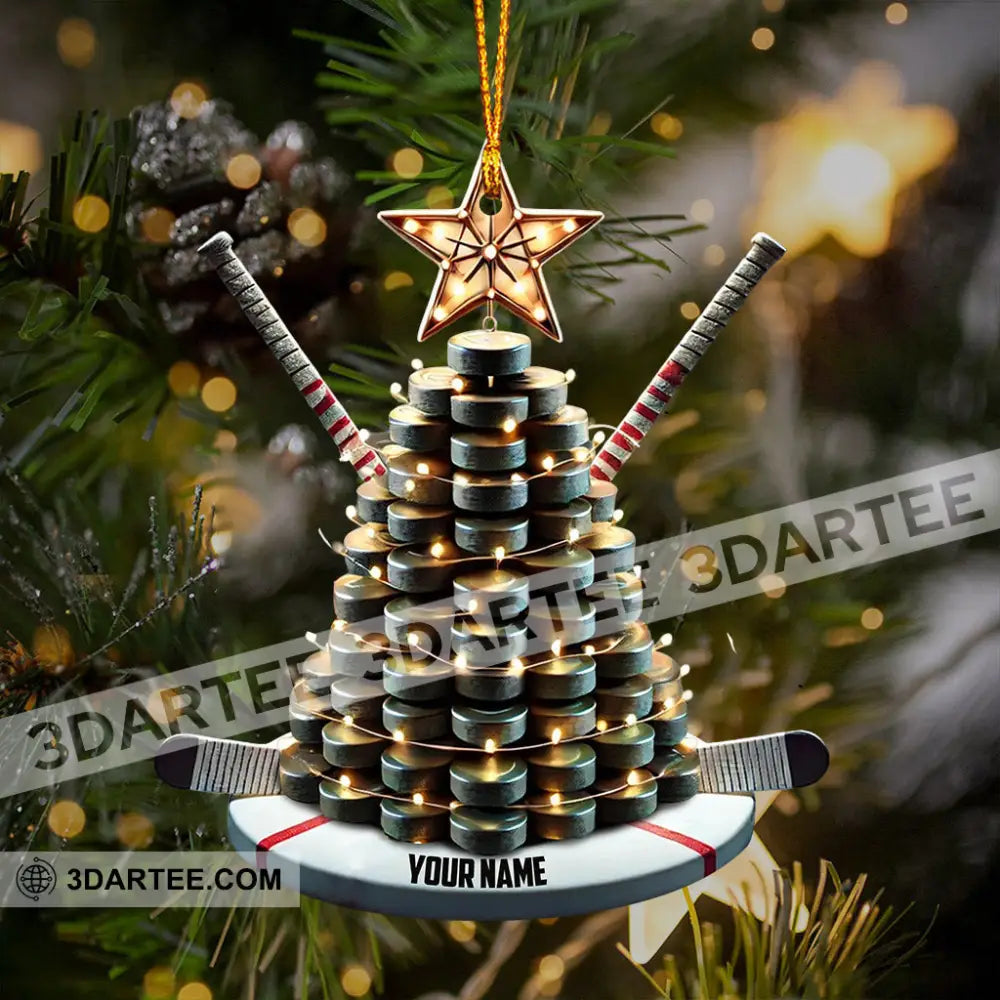 Hockey Tree Christmas Ornament Personalized Ornament Ornament