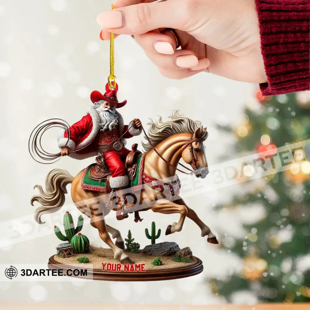 Horse Riding Santa Home Decor Christmas Ornament Personalized Ornament Ornament