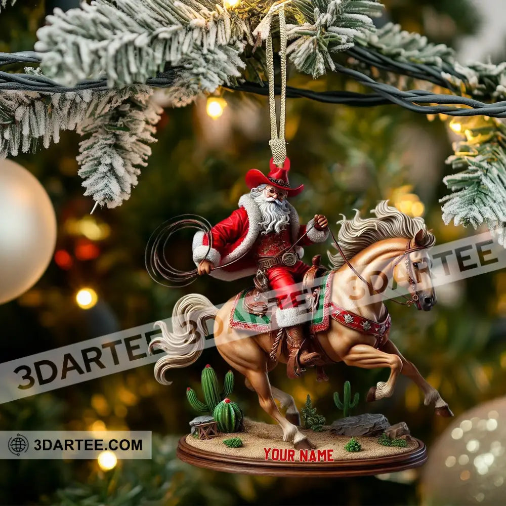 Horse Riding Santa Home Decor Christmas Ornament Personalized Ornament Ornament