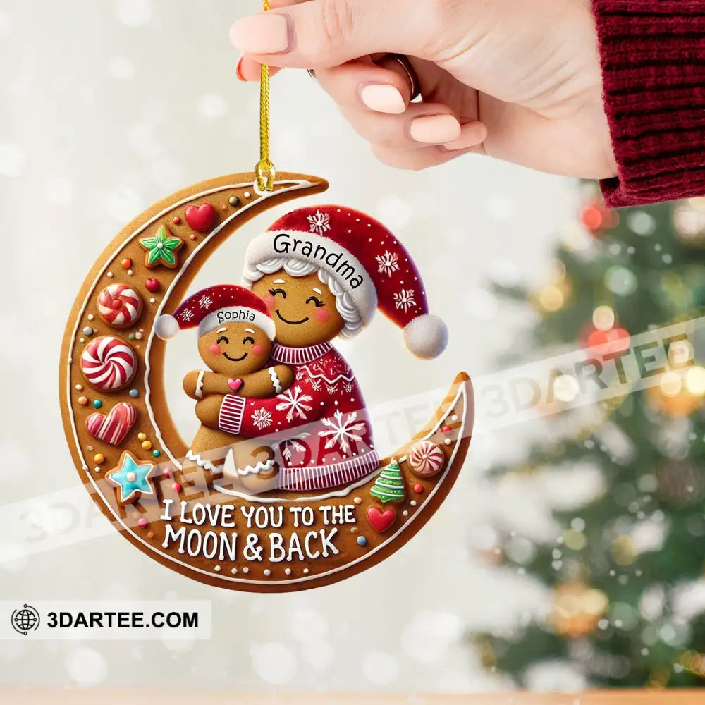 I Love You To The Moon And Back Home Decor Christmas Ornament Personalized Ornament 3.54’’ / 1 Ornament Ornament