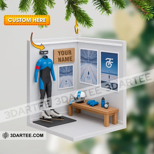 Ice Skating Corner Home Decor Christmas Ornament Personalized Ornament 3.54’’ / 1 Ornament Ornament