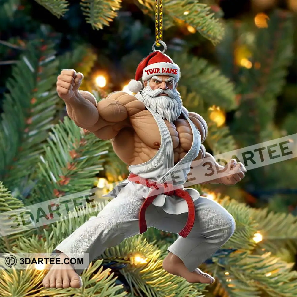 Karate Santa Home Decor Christmas Ornament Personalized Ornament Ornament