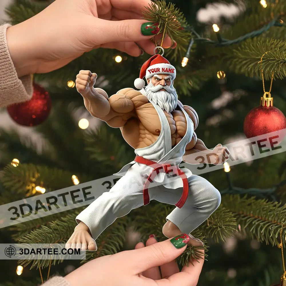 Karate Santa Home Decor Christmas Ornament Personalized Ornament Ornament