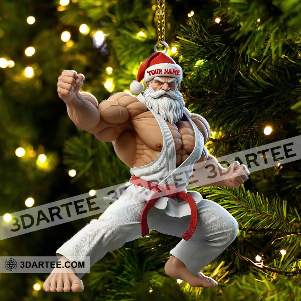 Karate Santa Home Decor Christmas Ornament Personalized Ornament Ornament