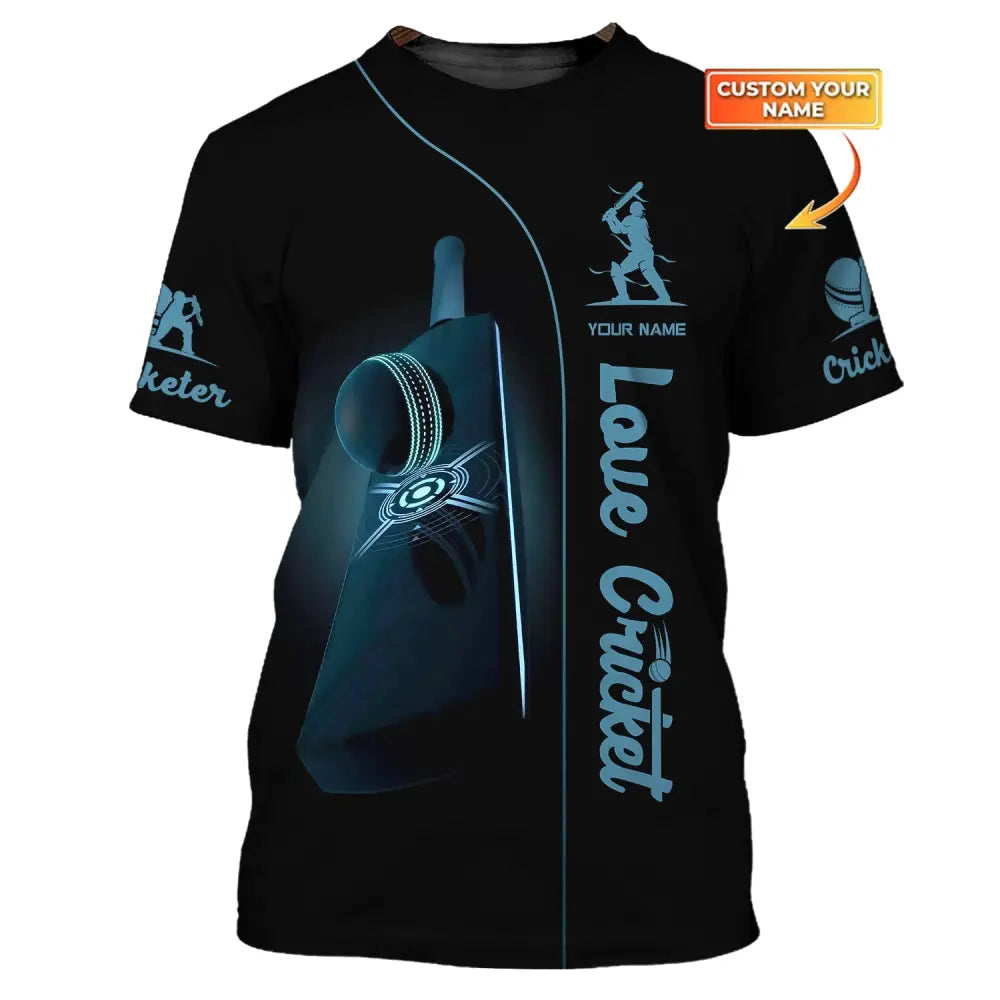 Man Shirt Cricket Custom Name T-Shirt Gift For Lover