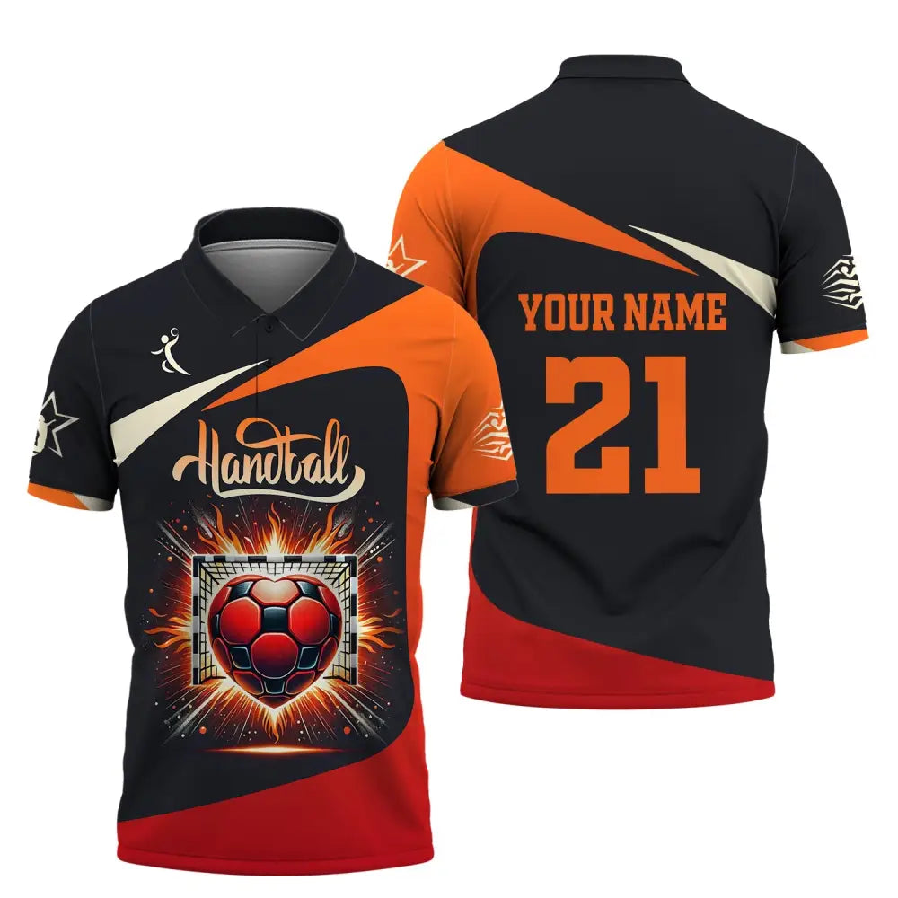 Man Shirt Custom Name And Number Handball Polo Long Sleeve Club Uniform Lover Gift / S T-Shirt