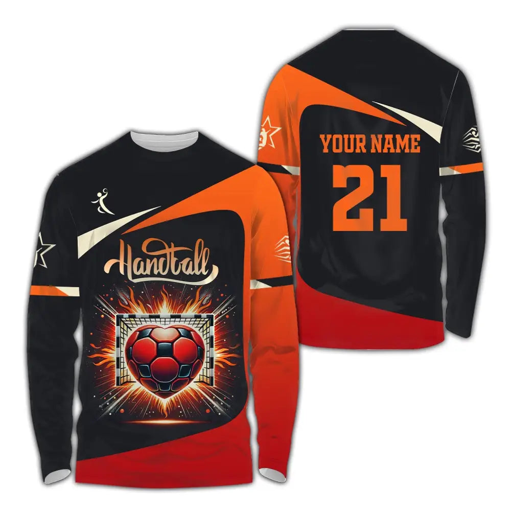 Man Shirt Custom Name And Number Handball Polo Long Sleeve Club Uniform Lover Gift / S T-Shirt