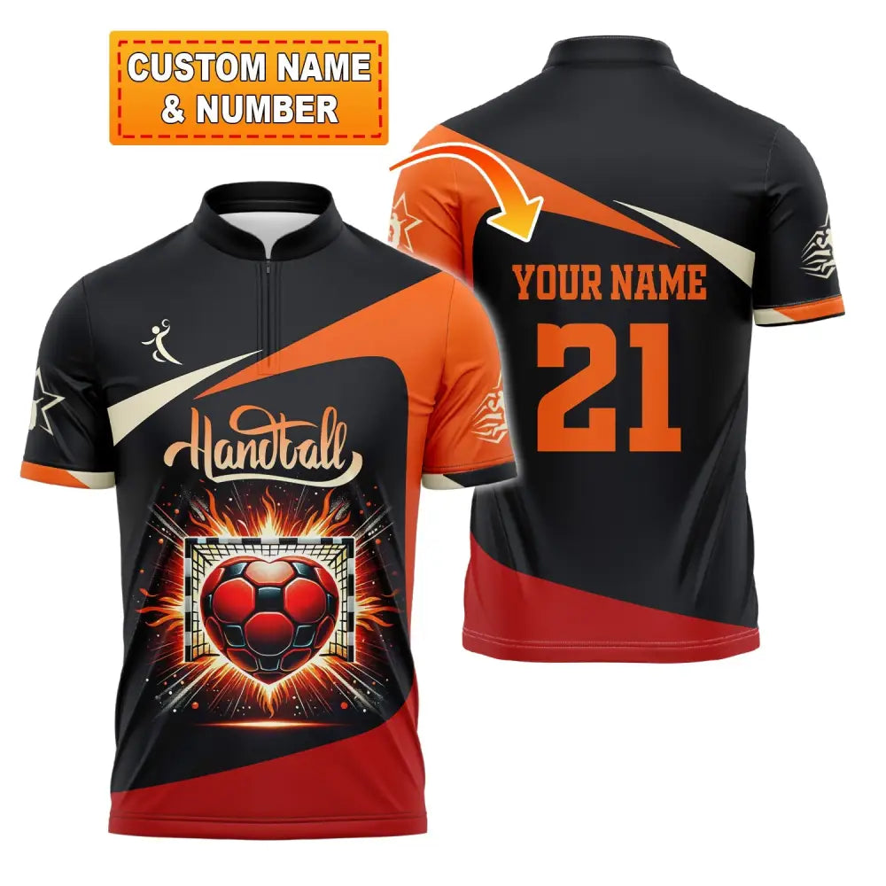 Man Shirt Custom Name And Number Handball Polo Long Sleeve Club Uniform Lover Gift T-Shirt
