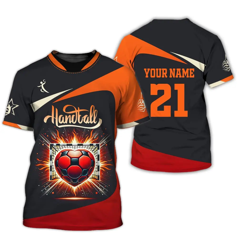 Man Shirt Custom Name And Number Handball Polo Long Sleeve Club Uniform Lover Gift T-Shirt / S