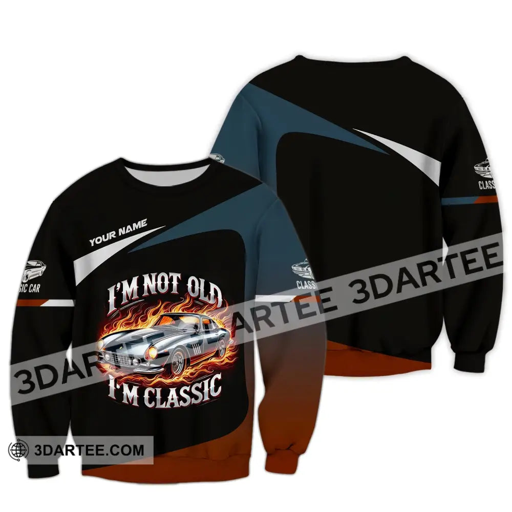 Man Shirt Custom Name Classic Car Lover T-Shirt Long Sleeve / S T-Shirt