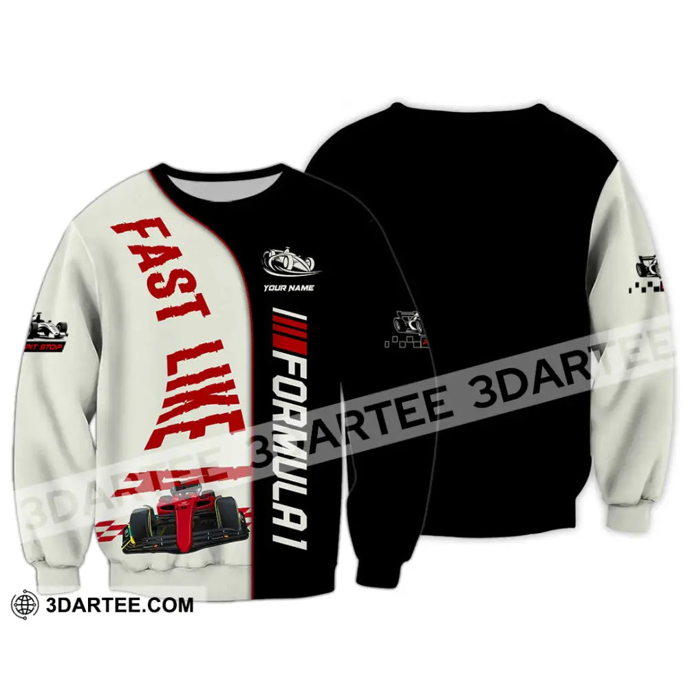 Man Shirt Custom Name Formula One F1 T-Shirt Hoodie Long Sleeve / S T-Shirt