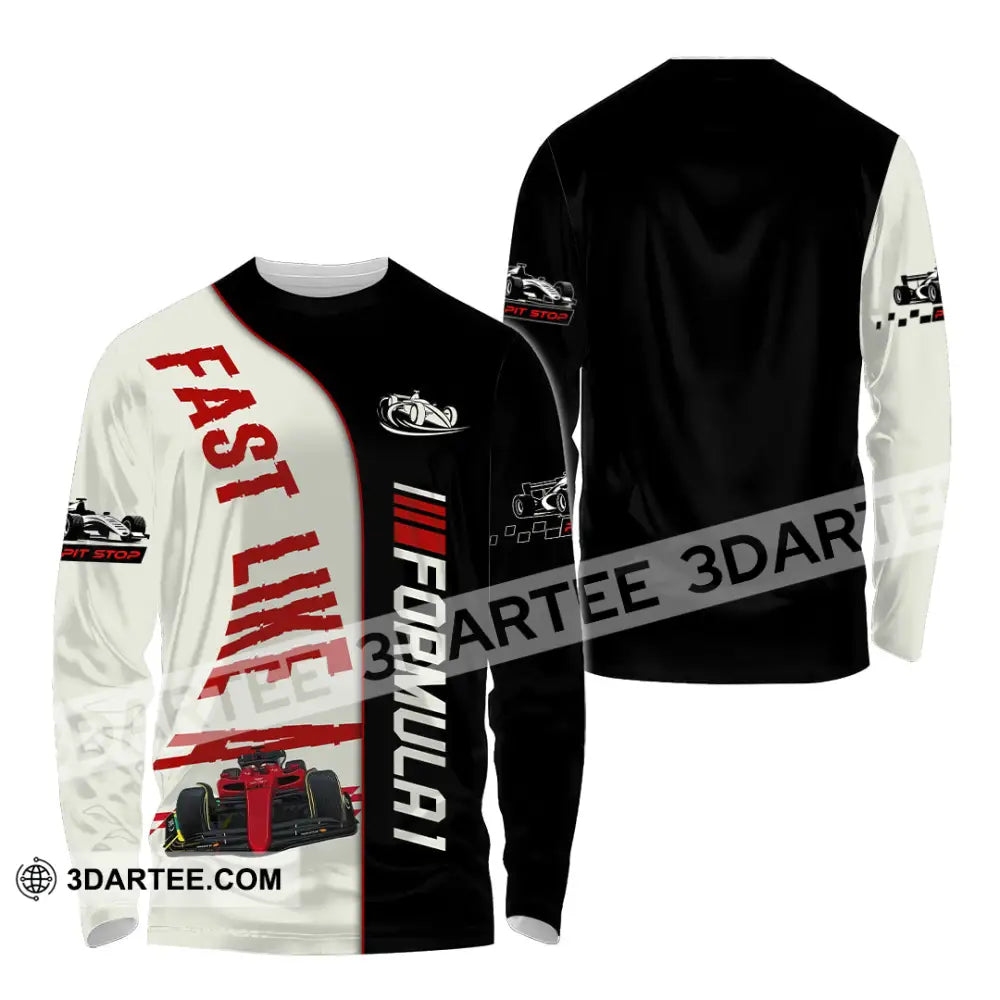 Man Shirt Custom Name Formula One F1 T-Shirt Hoodie Long Sleeve / S T-Shirt