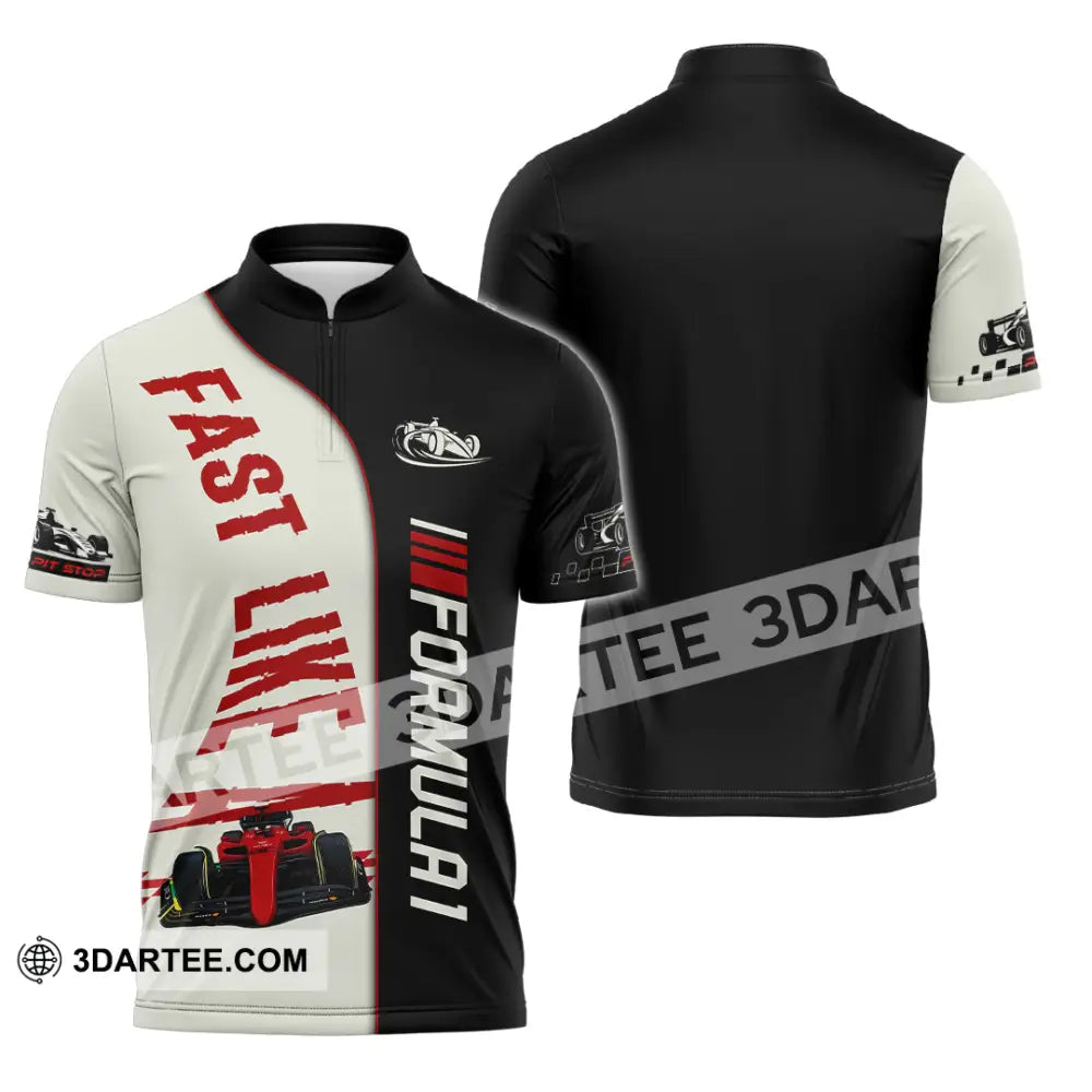 Man Shirt Custom Name Formula One F1 T-Shirt Hoodie Long Sleeve Zipper Polo / S T-Shirt