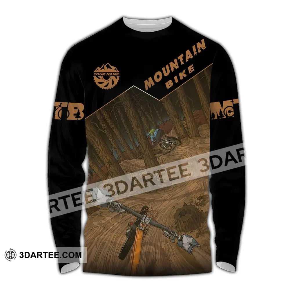 Man Shirt Custom Name Mountain Bike Polo Long Sleeve Gift / S T-Shirt