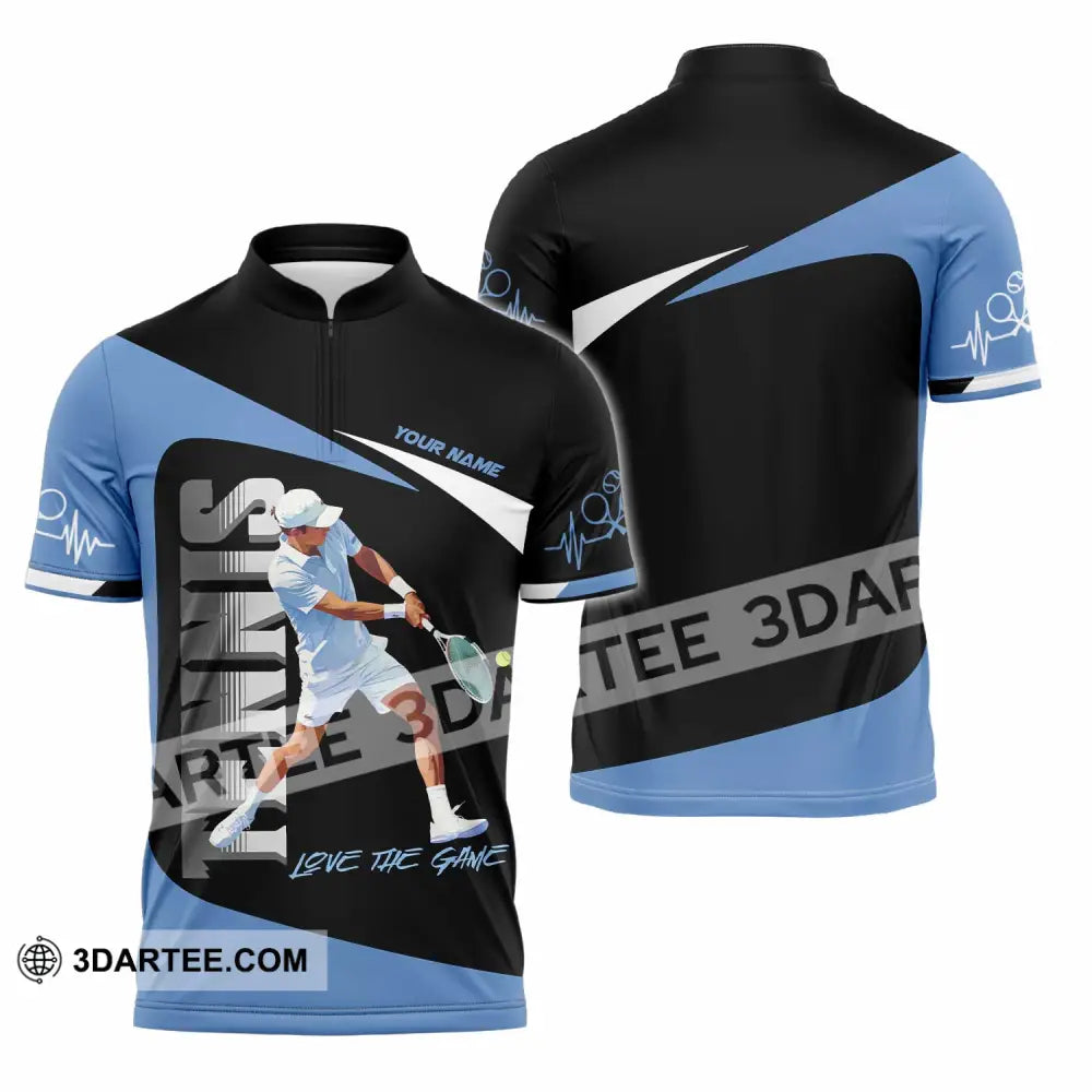 Men Shirt - Custom Love The Game Tennis Lover Shirt Zipper Polo Shirt / S T-shirt