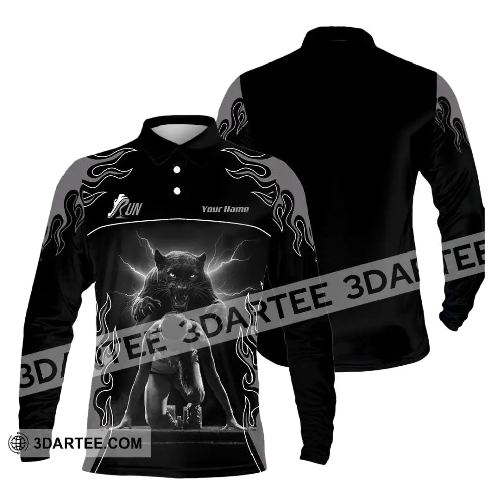 Men Shirt - Custom Ready To Run Love Running Shirt Long Sleeve Polo / S T-shirt