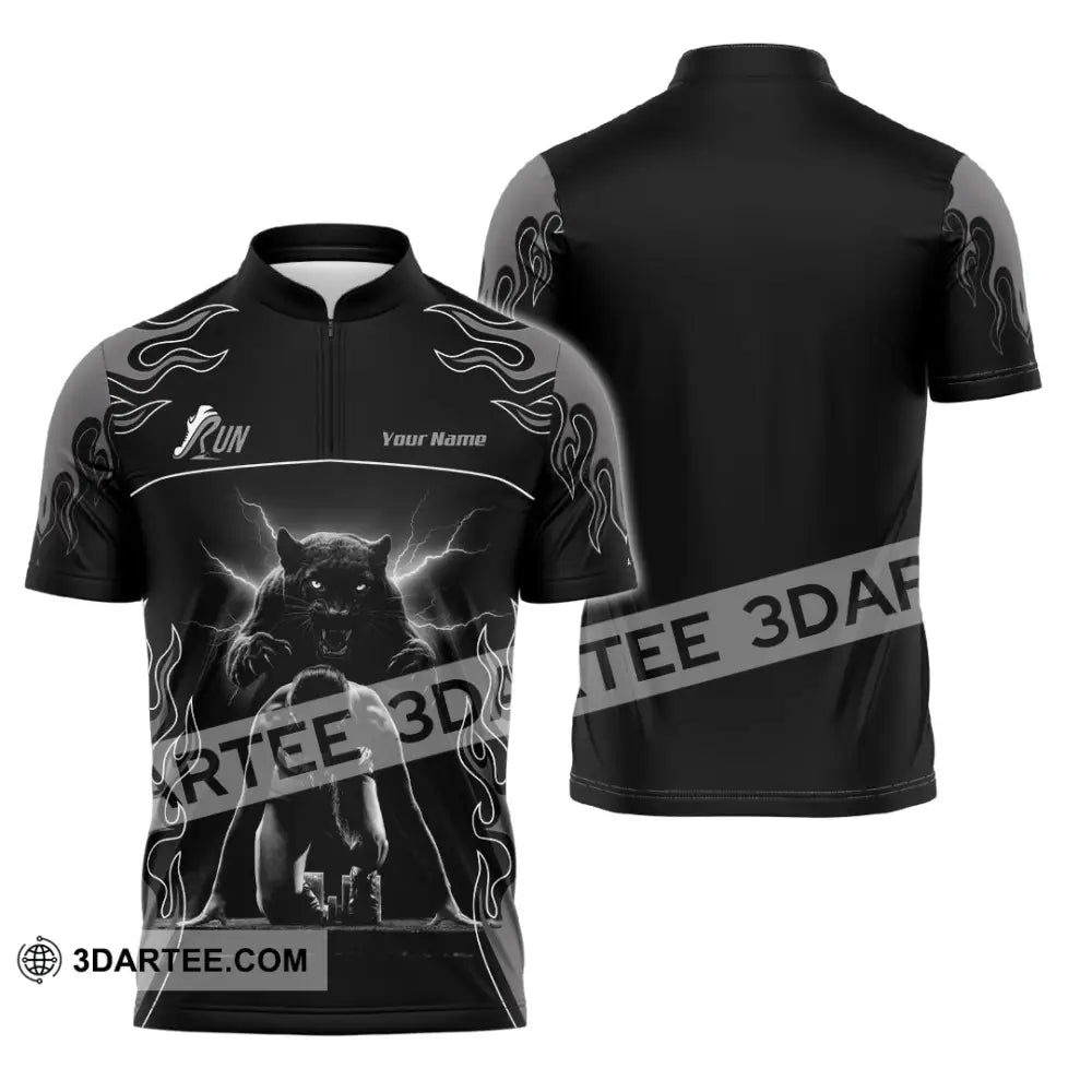 Men Shirt - Custom Ready To Run Love Running Shirt Zipper Polo Shirt / S T-shirt