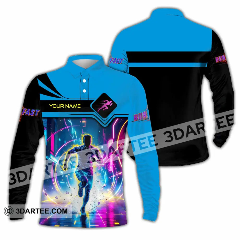 Men Shirt - Custom Running Shirt Long Sleeve Polo / S T-shirt