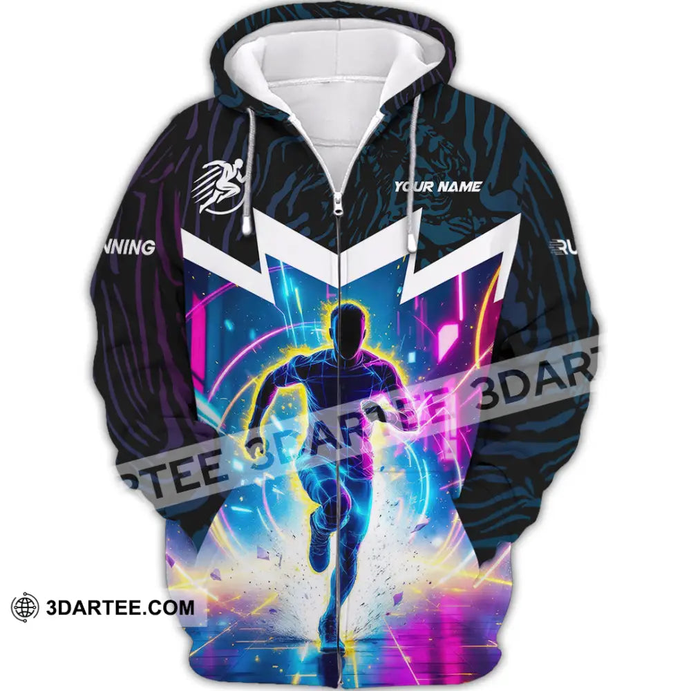 Men Shirt Custom Running Love Runner Shirt Zipper Hoodie / S T shirt
