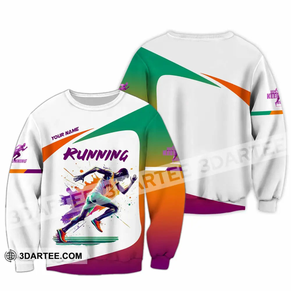 Men Shirt - Custom Running Man Runner Shirt Long Sleeve / S T-shirt