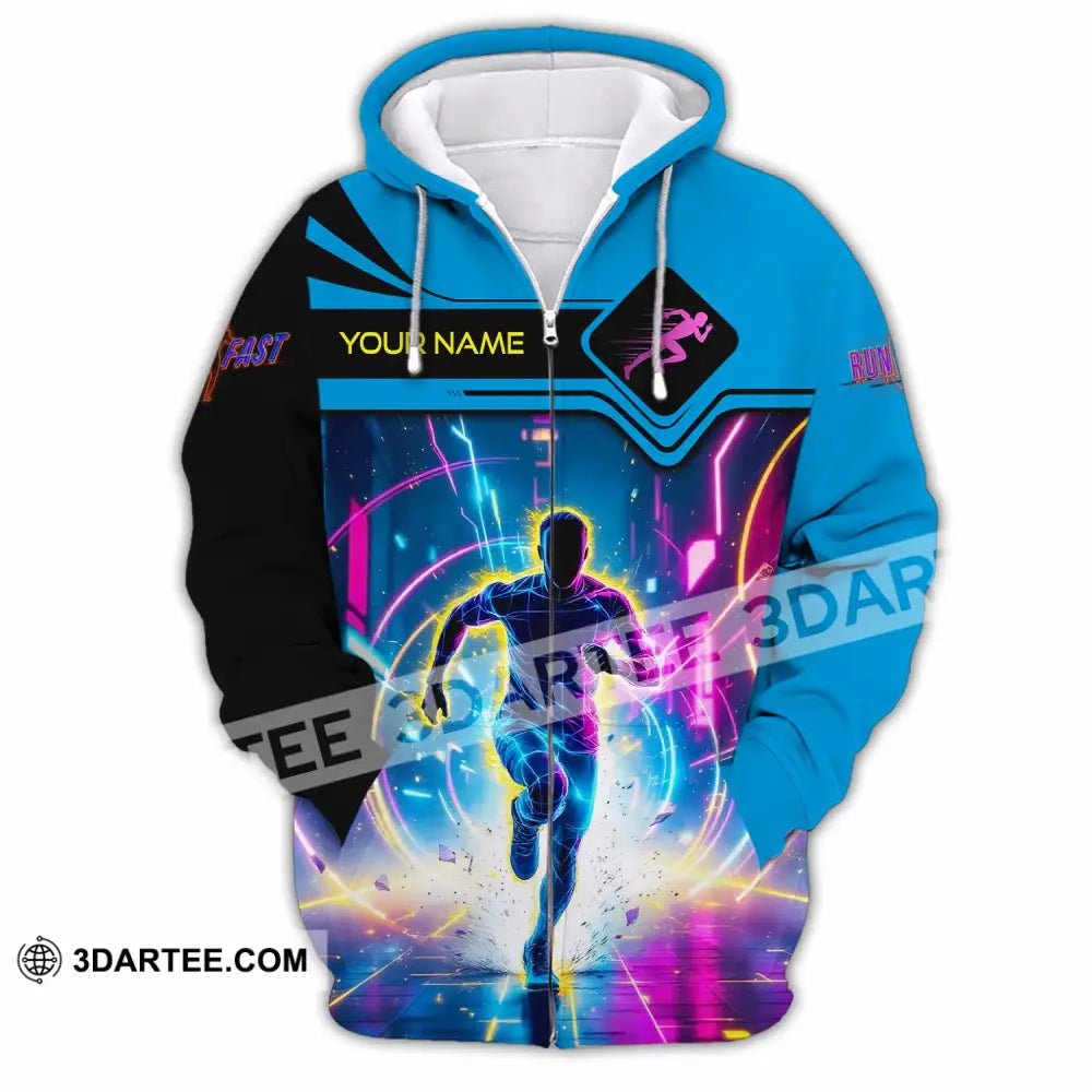 Men Shirt - Custom Running Shirt Zipper Hoodie / S T-shirt