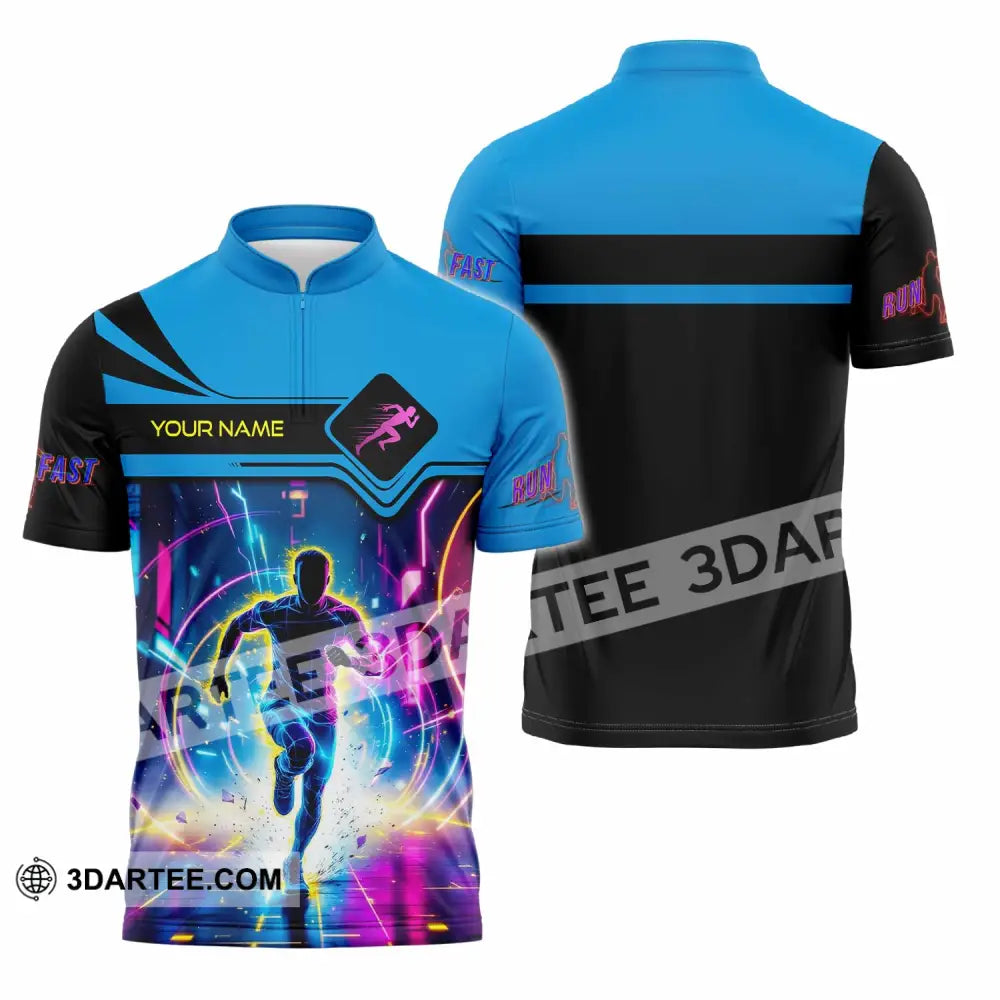 Men Shirt - Custom Running Shirt Zipper Polo Shirt / S T-shirt