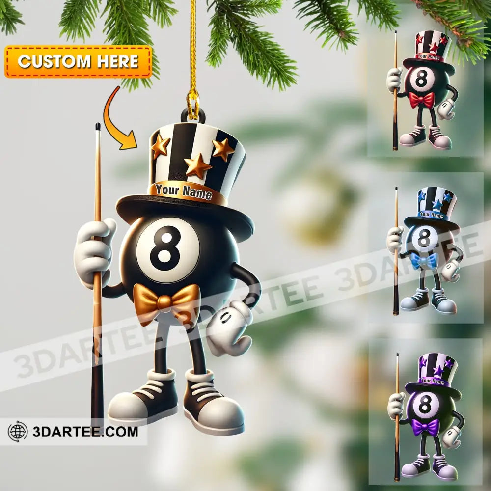 Mr.Billiard Christmas Ornament Personalized Ornament 3.54’’ / 1 Ornament Ornament
