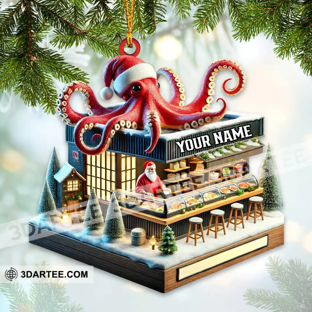 Octopus Santa Bar Home Decor Christmas Ornament Personalized Ornament Ornament