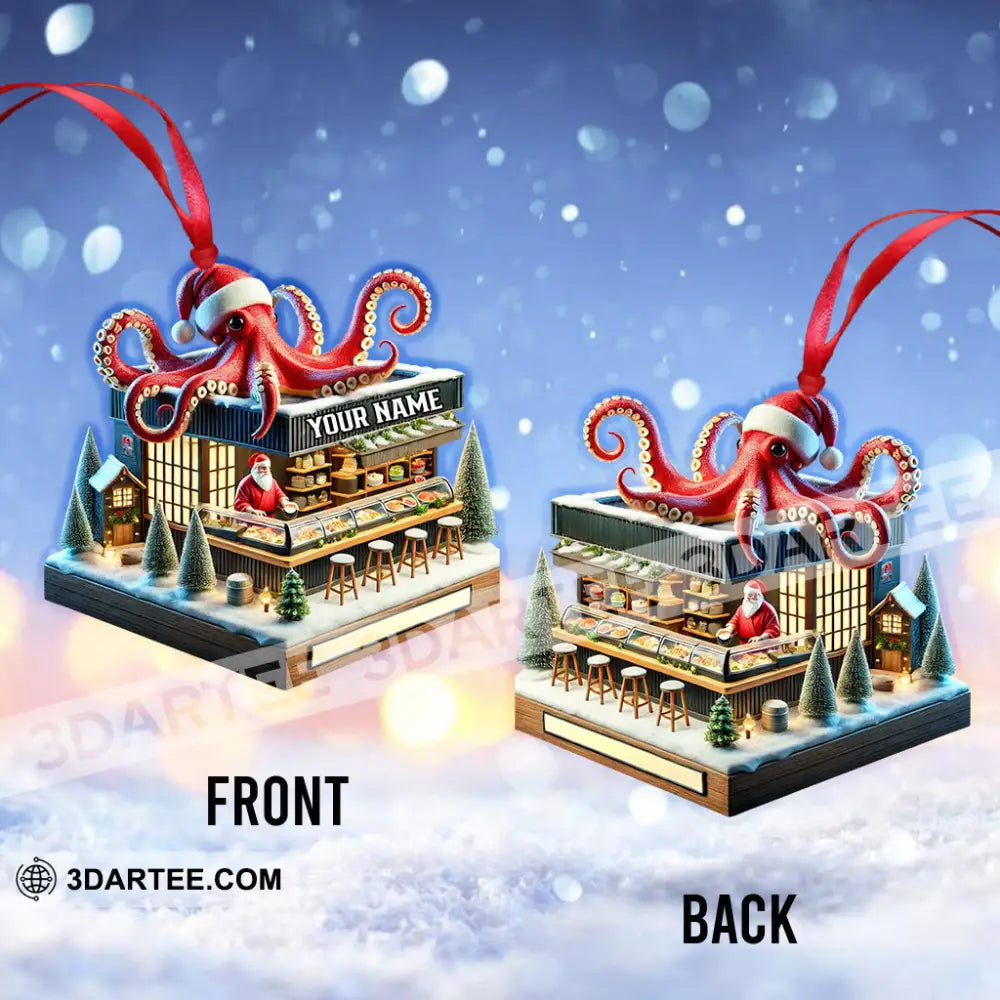 Octopus Santa Bar Home Decor Christmas Ornament Personalized Ornament Ornament