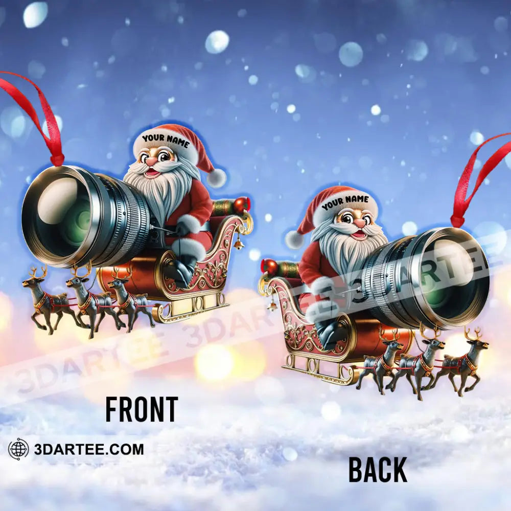 Photographer Santa Coming Christmas Home Decor Christmas Ornament Personalized Ornament Ornament