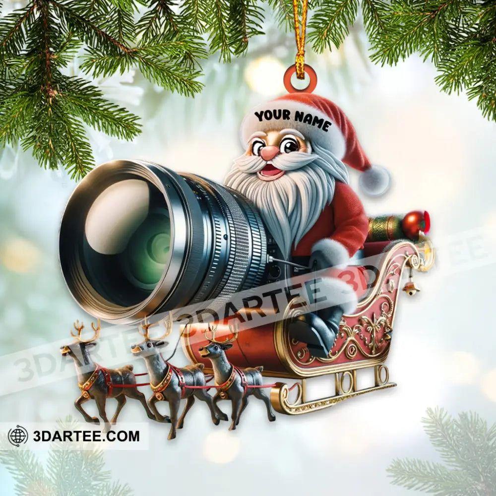 Photographer Santa Coming Christmas Home Decor Christmas Ornament Personalized Ornament Ornament